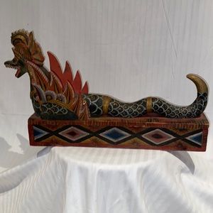 Unique BALINESE FLYING DRAGON - Hand Carved & Painted